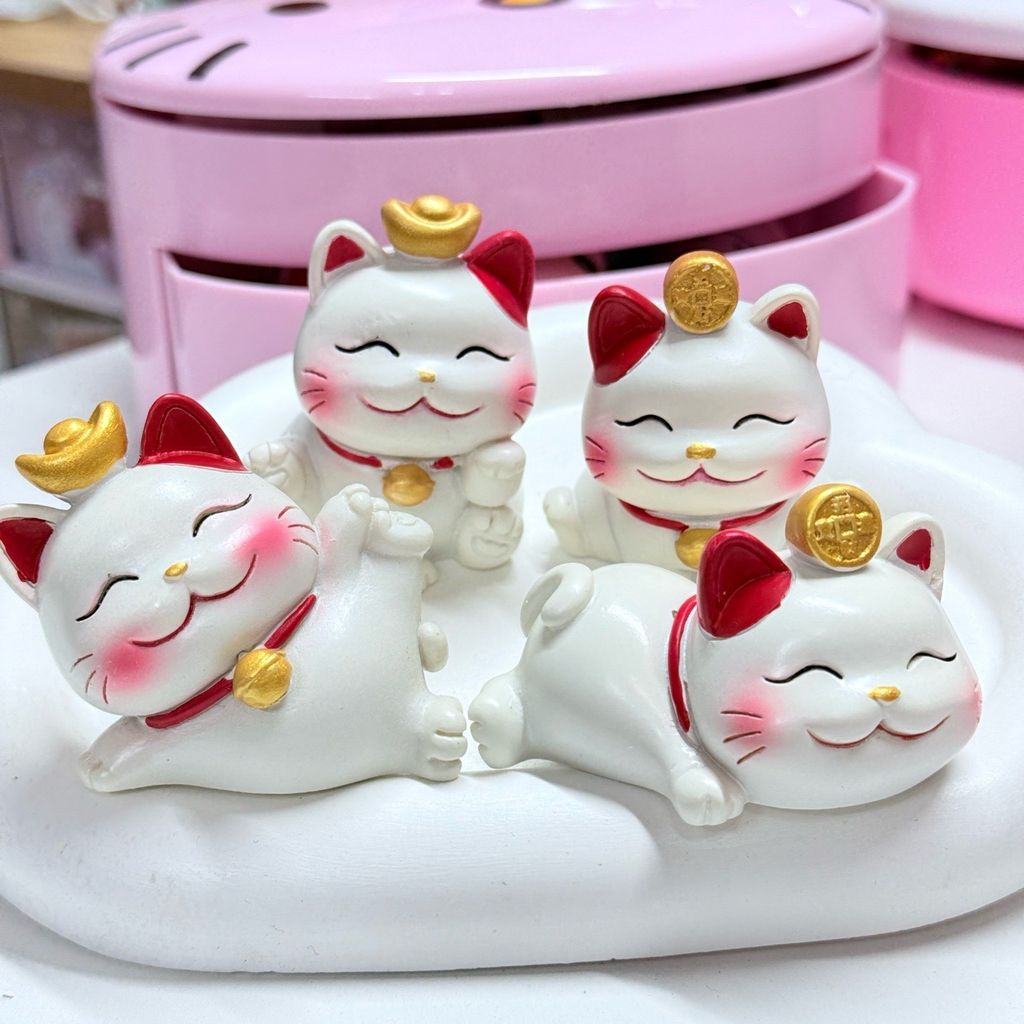 Bộ Mô Hình MÈO THẦN TÀI Bộ 4 Tượng - TẾT