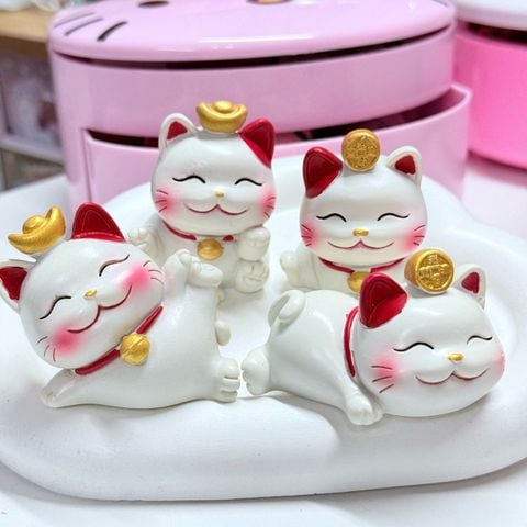 Bộ Mô Hình MÈO THẦN TÀI Bộ 4 Tượng - TẾT