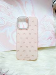 Case Ốp điện thoại iPhone Nơ Hồng Nhạt Viền Camera Bling Bling iPhone 13/14/15/16/17Pro/Promax (Kèm dây 180k)