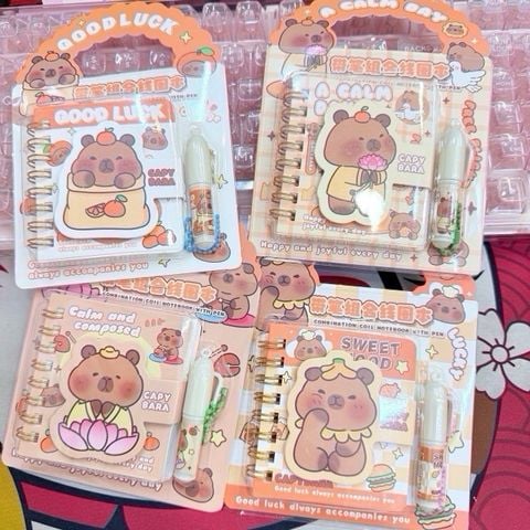 Sổ Tay - Sổ Lò Xo nhiều mẫu Capybara Dễ Thương Cho bé (ĐÀI LOAN)