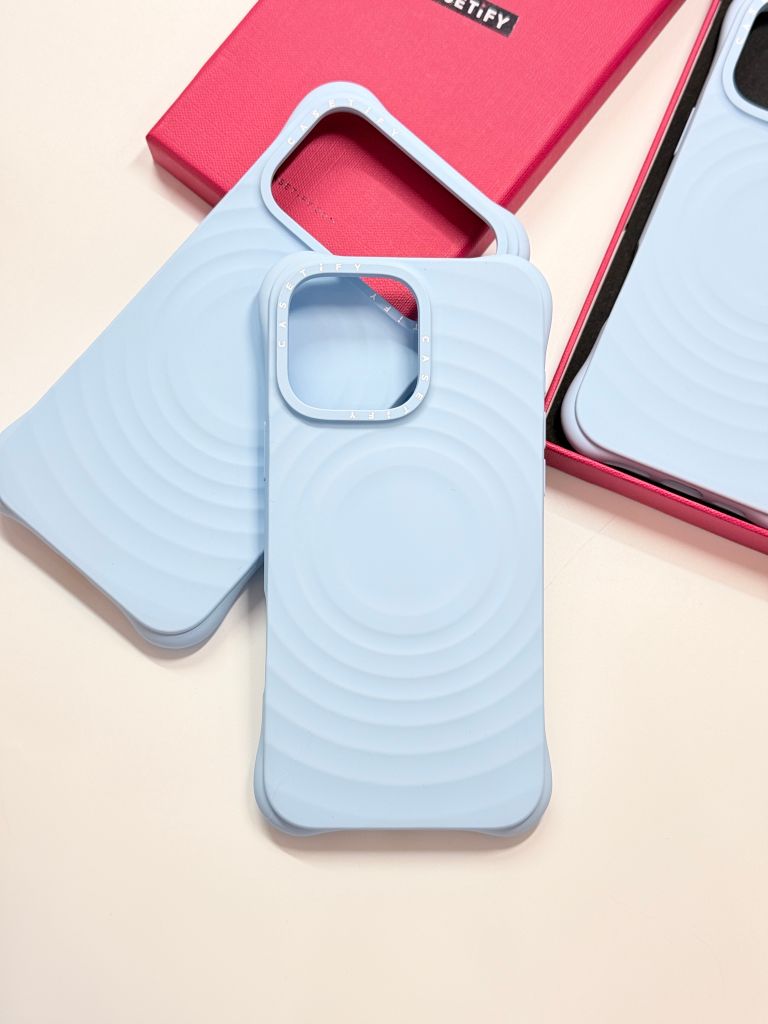 Case Ốp Điện thoại iPhone Casetify Ripple Case Màu Xanh Da Trời Pastel Magsafe Basic iPhone 17/16/15Pro/Promax