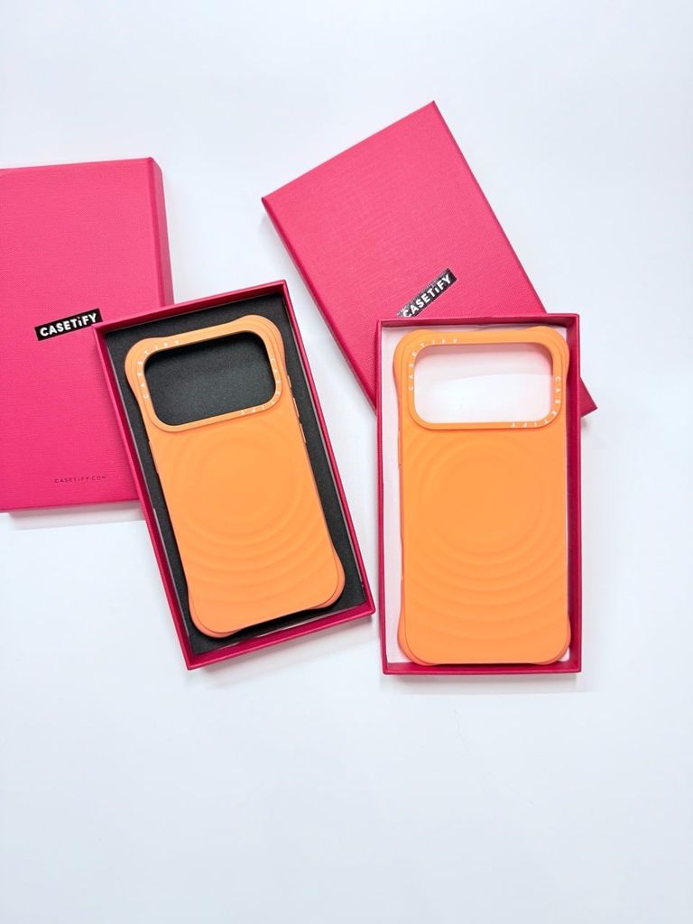 Case Ốp Điện thoại iPhone Casetify Ripple Case Cam - Orange Magsafe Basic iPhone 17/16/15Pro/Promax