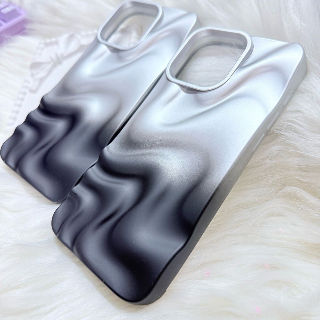Case Ốp điện thoại iPhone Gợn Sóng Ombre Đen iPhone 13/14/15/16/Pro/Promax