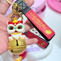 Móc Khóa Ông Lân Ôm Chuông Lớn Đỏ Tết
