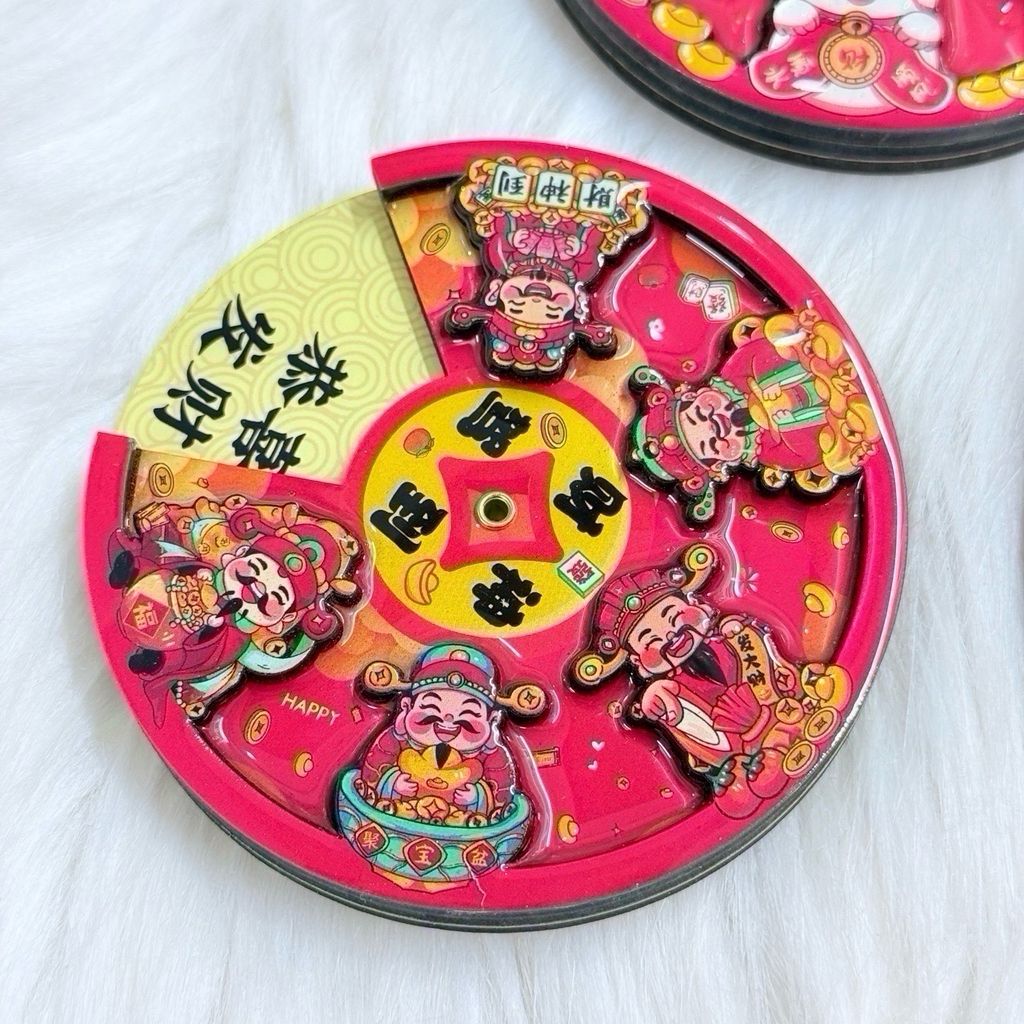 Magnet Tròn Trang Trí Tủ Lạnh Mèo - Thần Tài - Tết (3 Mẫu)