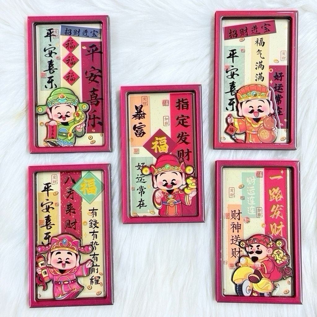 Magnet Trang Trí Tủ Lạnh Vuông Ông Thần Tài Thần Tài Tết ( 5 Mẫu)