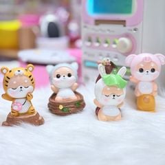 Bộ Mô Hình Shiba Inu Cute trang trí bàn làm việc để xe oto vô tri dễ thương