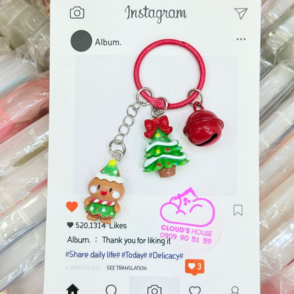 Móc Treo điện thoại, phụ kiện túi xách Giáng sinh Noel mẫu 2 charm