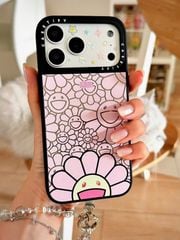 Case Ốp Điện thoại iPhone Hoa Cười Nền Hồng x Murakami Flower Mirror CaseTify iPhone 17/16/Promax