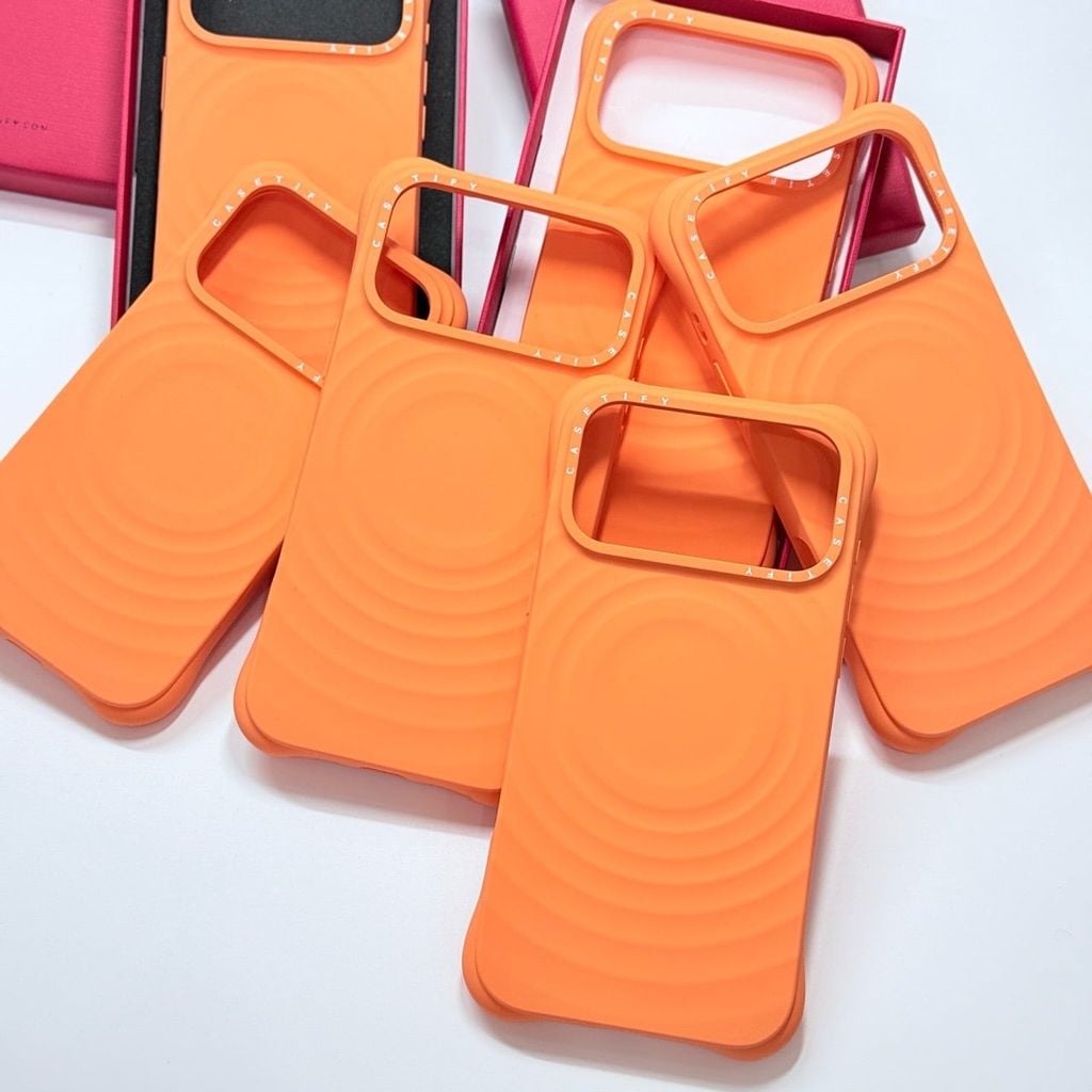 Case Ốp Điện thoại iPhone Casetify Ripple Case Cam - Orange Magsafe Basic iPhone 17/16/15Pro/Promax