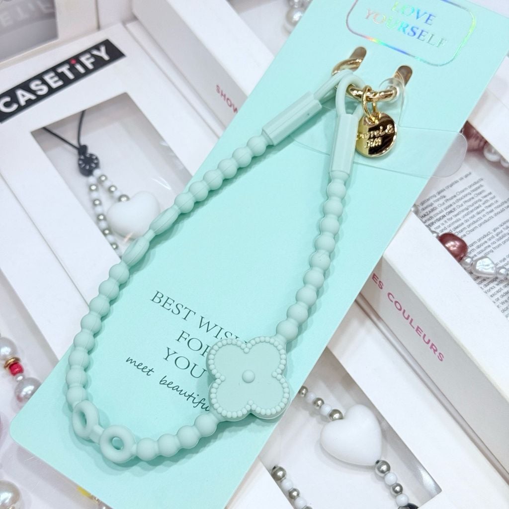 DÂY BI CHARM HOA Silicone CHỐNG BẨN kèm charm