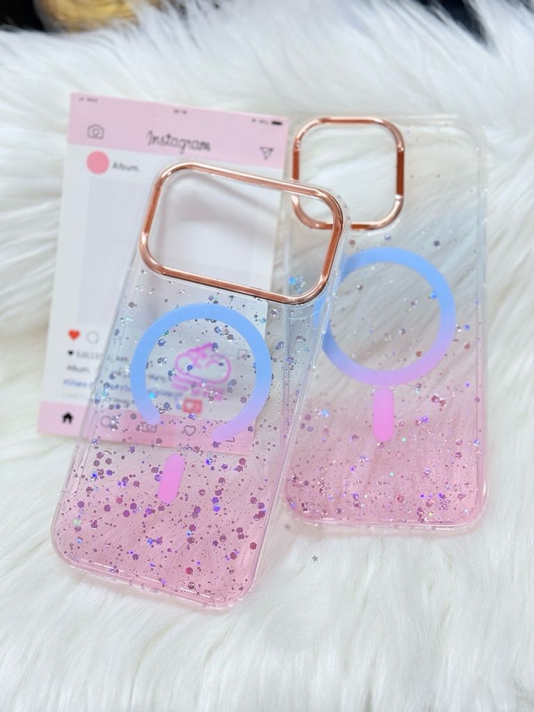 Case Ốp điện thoại iPhone Likgus Trong Ombre Nhiều Màu Bling Bling Magsafe iPhone 16/17/Promax