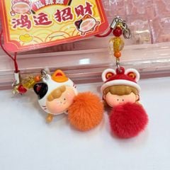 Móc Treo/ Móc Khóa Cặp Cô Gái Coslay Lông Tết 2026