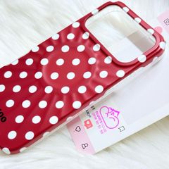 Case Ốp điện thoại iPhone Đỏ Chấm Bi Trắng DIMOO Magsafe Basic iPhone 17/16/15/14/13/12/Pro/Promax