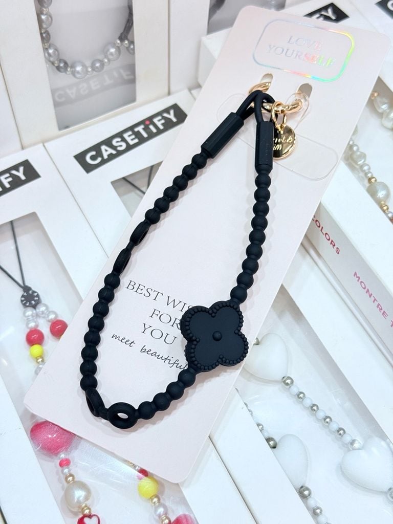 DÂY BI CHARM HOA Silicone CHỐNG BẨN kèm charm