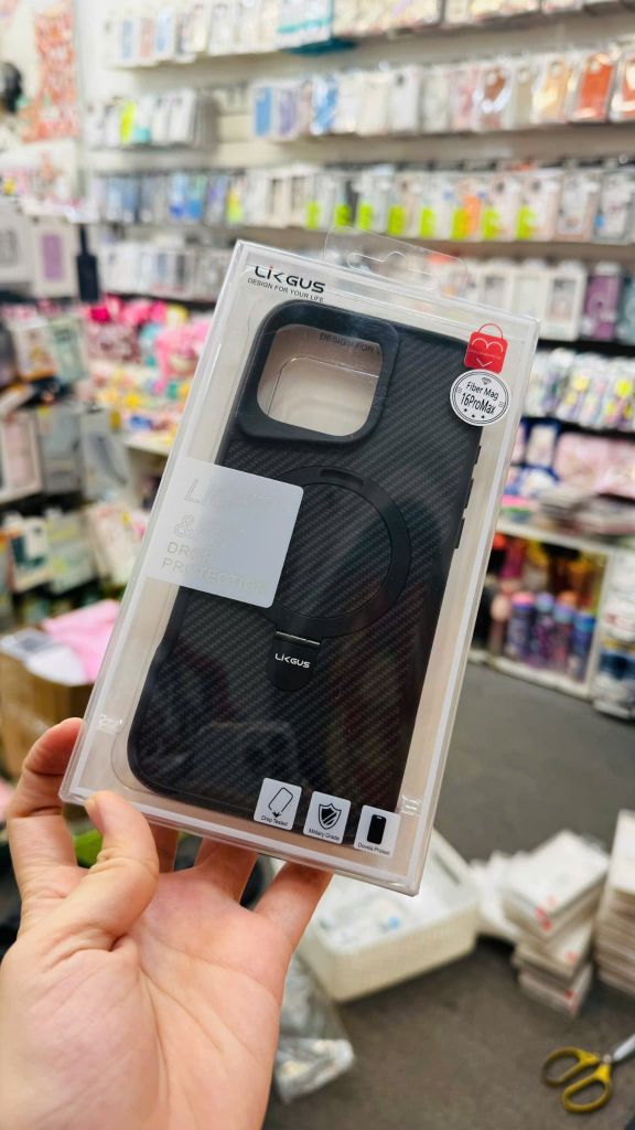 Case Ốp điện thoại iPhone LIKGUS Sọc Caro Chống Dựng iPhone 16/17/Pro/Promax