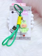 Dây đeo ngắn móc tay LABUBU chất dù giữ điện thoại màu phối trơn ( DÂY NGẮN) - kèm móc hoạt hình