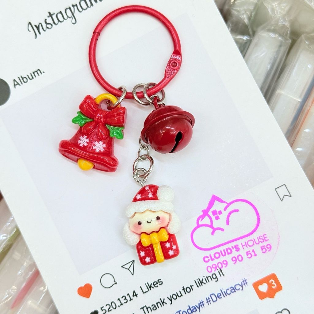 Móc Treo điện thoại, phụ kiện túi xách Giáng sinh Noel mẫu 2 charm