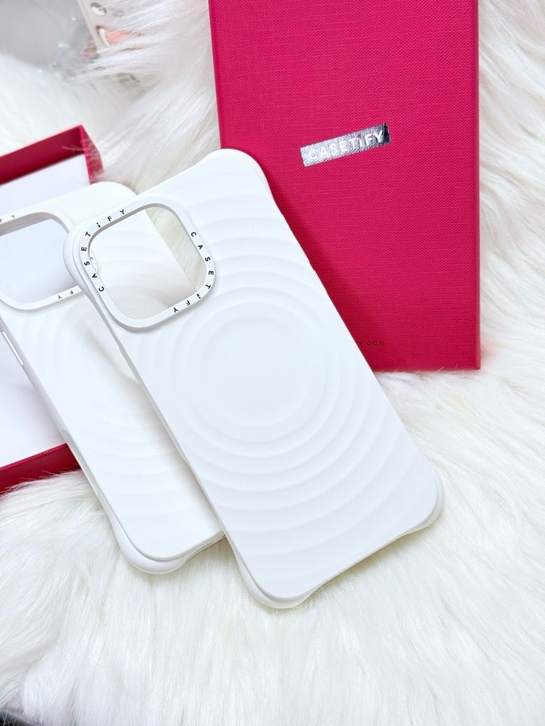 Case Ốp Điện thoại iPhone Casetify Ripple Case Trắng - Classic White Magsafe Basic iPhone 17/16/15Pro/Promax
