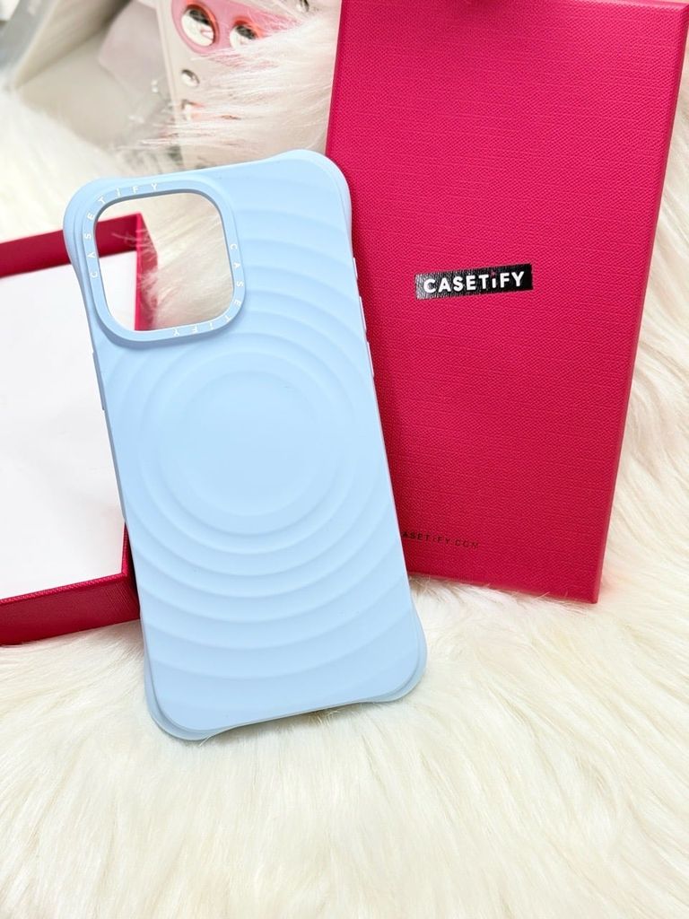 Case Ốp Điện thoại iPhone Casetify Ripple Case Màu Xanh Da Trời Pastel Magsafe Basic iPhone 17/16/15Pro/Promax