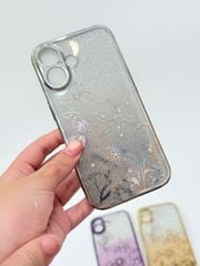 Case Ốp điện thoại iPhone TRong 2in1 Bling Bling Viền Xi iPhone 15/16/Plus