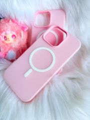 Case Ốp điện thoại iPhone Magsafe Trơn 2 Lớp Basic màu Hồng Pastel iPhone 13/14/15/16/Pro/Promax