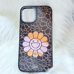 Case Ốp Điện thoại iPhone Hoa Cười Gương Nền Đen x Murakami Flower Mirror CaseTify iPhone 17/16/Promax