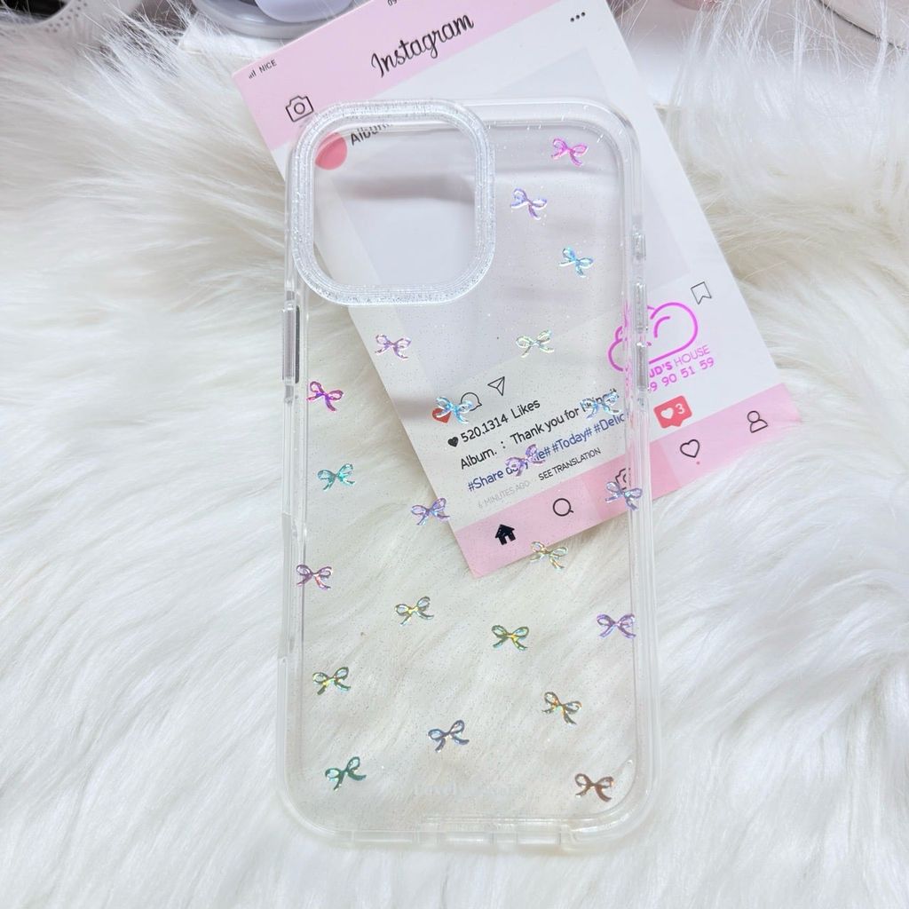 Case Ốp điện thoại iPhone Bling Bling Nơ nhiều màu kute viền camera lấp la lấp lánh iPhone 13/14/15/16/17Pro/Promax
