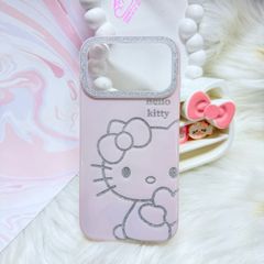 Case Ốp điện thoại iPhone Hello Kitty Hồng Nhạt Viền Camera Bling Bling iPhone 17/Pro/Promax