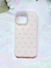 Case Ốp điện thoại iPhone Nơ Hồng Nhạt Viền Camera Bling Bling iPhone 13/14/15/16/17Pro/Promax (Kèm dây 180k)