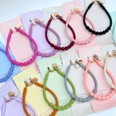 DÂY BI CHARM HOA Ngọc Trai Silicone CHỐNG BẨN kèm charm