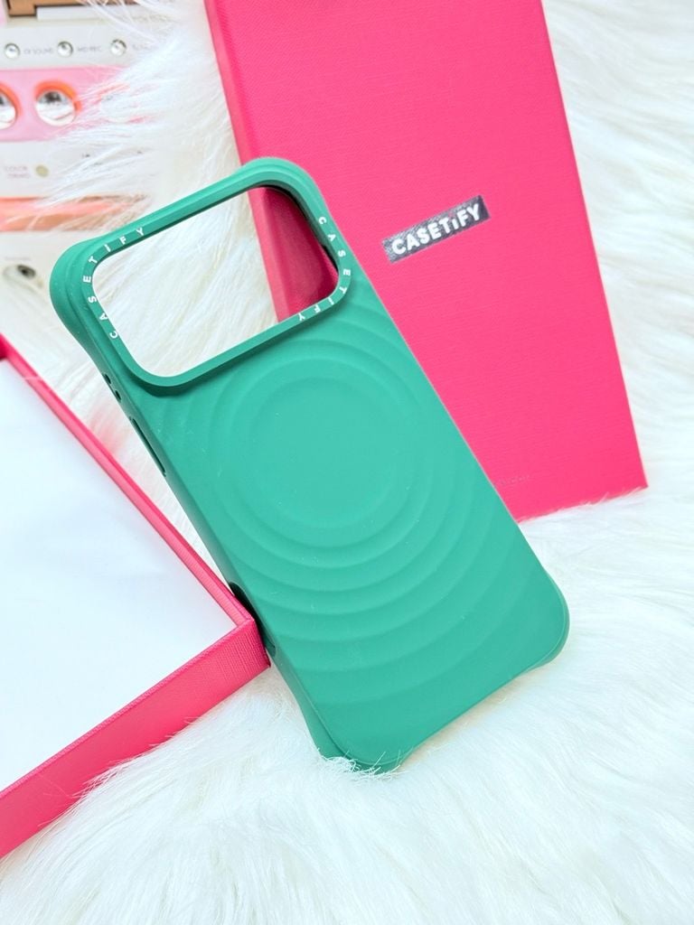Case Ốp Điện thoại iPhone Casetify Ripple Case Xanh Lá - Emerald Green Magsafe Basic iPhone 17/16/15Pro/Promax