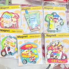 Nam châm Gỗ 3D Trang Trí Tủ Lạnh Fridge Magnet - Hình Ảnh Con Người Việt Nam - Món Ăn Việt Nam - Quà lưu niệm Việt Nam