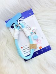 Dây đeo ngắn móc tay chất dù giữ điện thoại màu phối trơn ( DÂY NGẮN) - kèm móc hoạt hình các mẫu