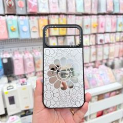 Case Ốp Điện thoại iPhone Hoa Cười Gương Nền Trắng x Murakami Flower Mirror CaseTify iPhone 17/16/Promax