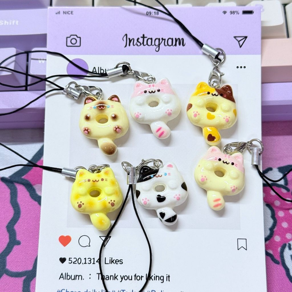 Móc treo điện thoại mini các mẫu MÈO cute dễ thương - nhiều mẫu