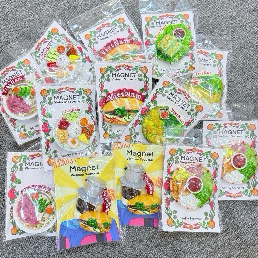 Nam Châm Gỗ 3D Trang Trí Tủ Lạnh Fridge Magnet - Món Ăn- Quà lưu niệm