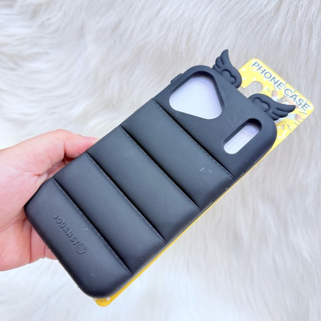 Case Ốp điện thoại iPhone CÁNH THIÊN THẦN Su dẻo 3D Nổi iPhone 12/13/14/15/16/17Plus/Pro/Promax - MÀU ĐEN