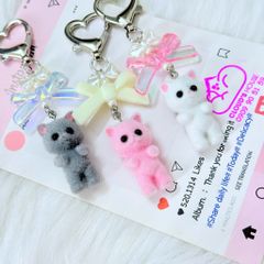 Móc Khóa Treo Mèo Cute Kèm Nơ