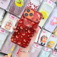 Case Ốp điện thoại iPhone Ngựa Cõng Túi Vàng Tài lộc Ánh Xà Cừ Đỏ iPhone 13/14/15/16/17Pro/Promax - TẾT