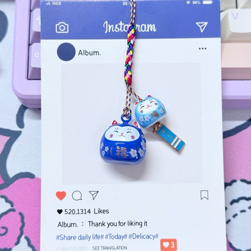 Móc Điện Thoại Mèo Lớn Mèo Nhỏ Móc Túi Phụ Kiện Đẹp nhiều màu (ánh hologram)