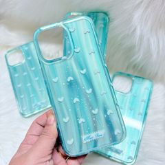 Case Ốp điện thoại iPhone Trái Tim Xanh (Blue Love) Hologram Bling Bling iPhone 13/14/15/16/Pro/Promax