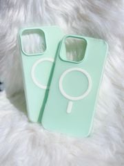 Case Ốp điện thoại iPhone Magsafe Trơn 2 Lớp Basic màu Xanh Mint iPhone 13/14/15/16/Pro/Promax