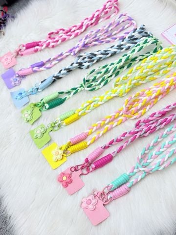 Dây Dài Chất Dù Đeo Điện Thoại Charm Bông Hoa