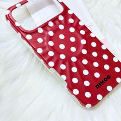 Case Ốp điện thoại iPhone Đỏ Chấm Bi Trắng DIMOO Magsafe Basic iPhone 17/16/15/14/13/12/Pro/Promax