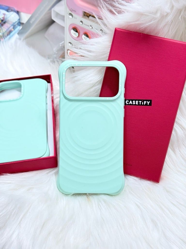 Case Ốp Điện thoại iPhone Casetify Ripple Case Xanh Mint Pastel Magsafe Basic iPhone 17/16/15Pro/Promax