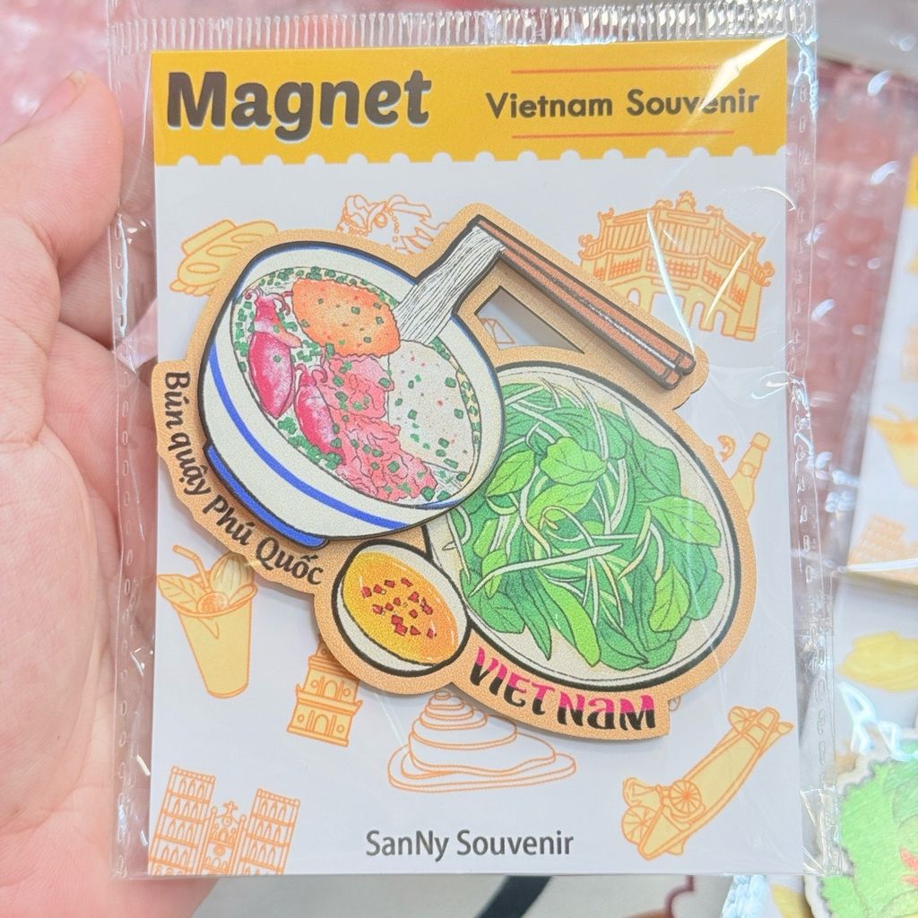 Nam châm Gỗ 3D Trang Trí Tủ Lạnh Fridge Magnet - Hình Ảnh Con Người Việt Nam - Món Ăn Việt Nam - Quà lưu niệm Việt Nam