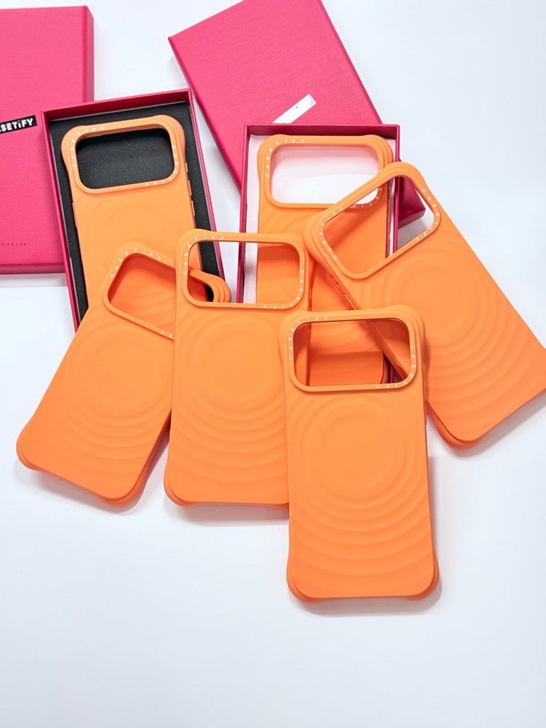 Case Ốp Điện thoại iPhone Casetify Ripple Case Cam - Orange Magsafe Basic iPhone 17/16/15Pro/Promax