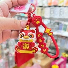 Móc Khóa Lân Cầm Liểng Dây Nhựa Đỏ Tết 2026