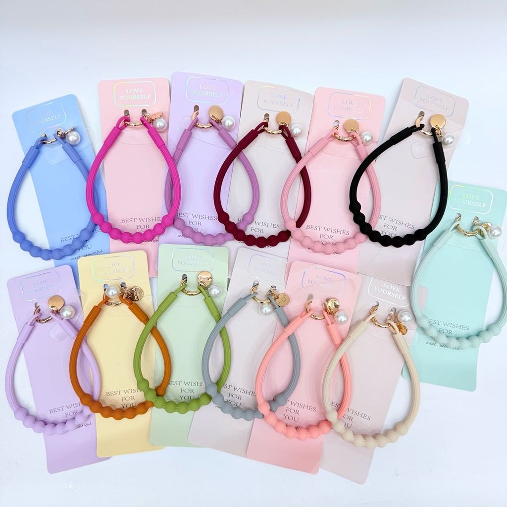 DÂY BI CHARM HOA Ngọc Trai Silicone CHỐNG BẨN kèm charm